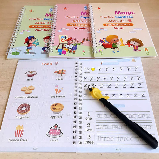 4 Pc Magic Copybook widely used by kids, children’s and even adults also to write down important things over it while emergencies etc.(Cod Available)