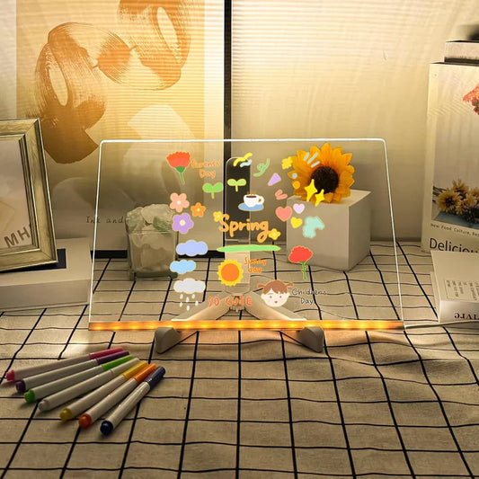 Reusable 3D Glow Drawing Kit™ – Light-Up Acrylic LED Writing Board for Kids