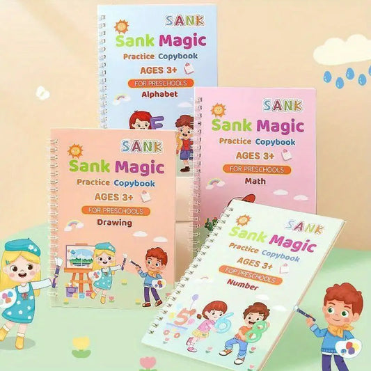 4 Pc Magic Copybook widely used by kids, children’s and even adults also to write down important things over it while emergencies etc.(Cod Available)